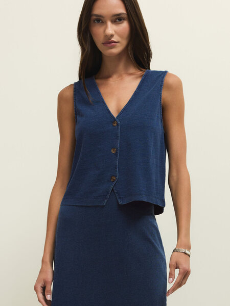 Z Supply Noelle Jersey Denim Top