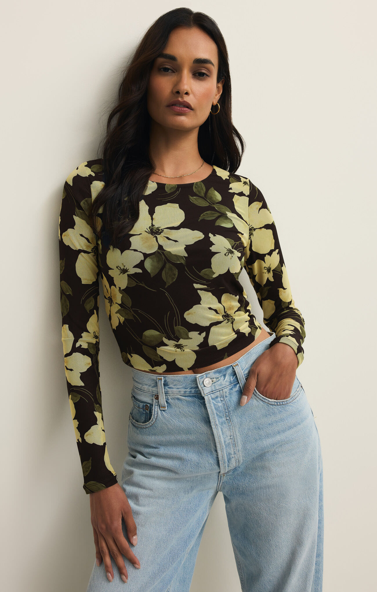 Z Supply Taysha Ren Floral Mesh Top