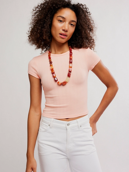 Free People Wait A Minute Baby Tee