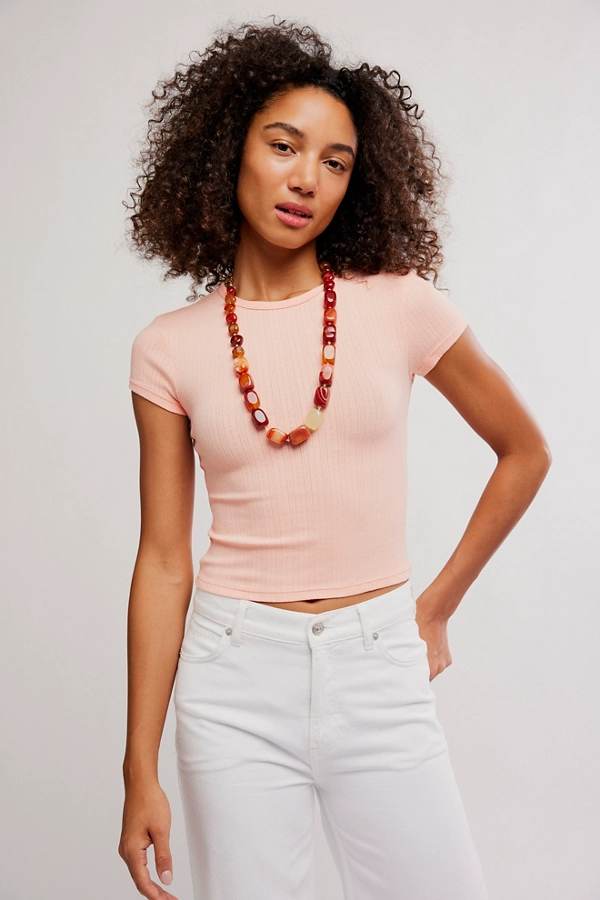 Free People Wait A Minute Baby Tee