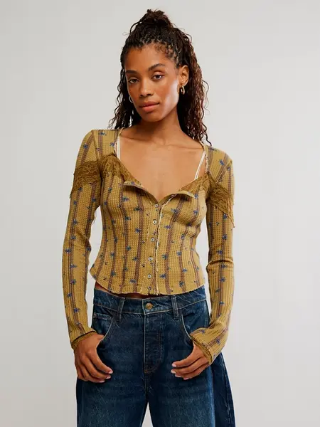 Free People Lets Party Cardi-Print