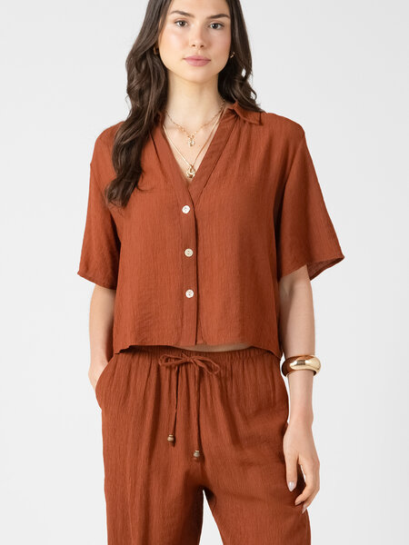 Dex Short Sleeve Button Blouse