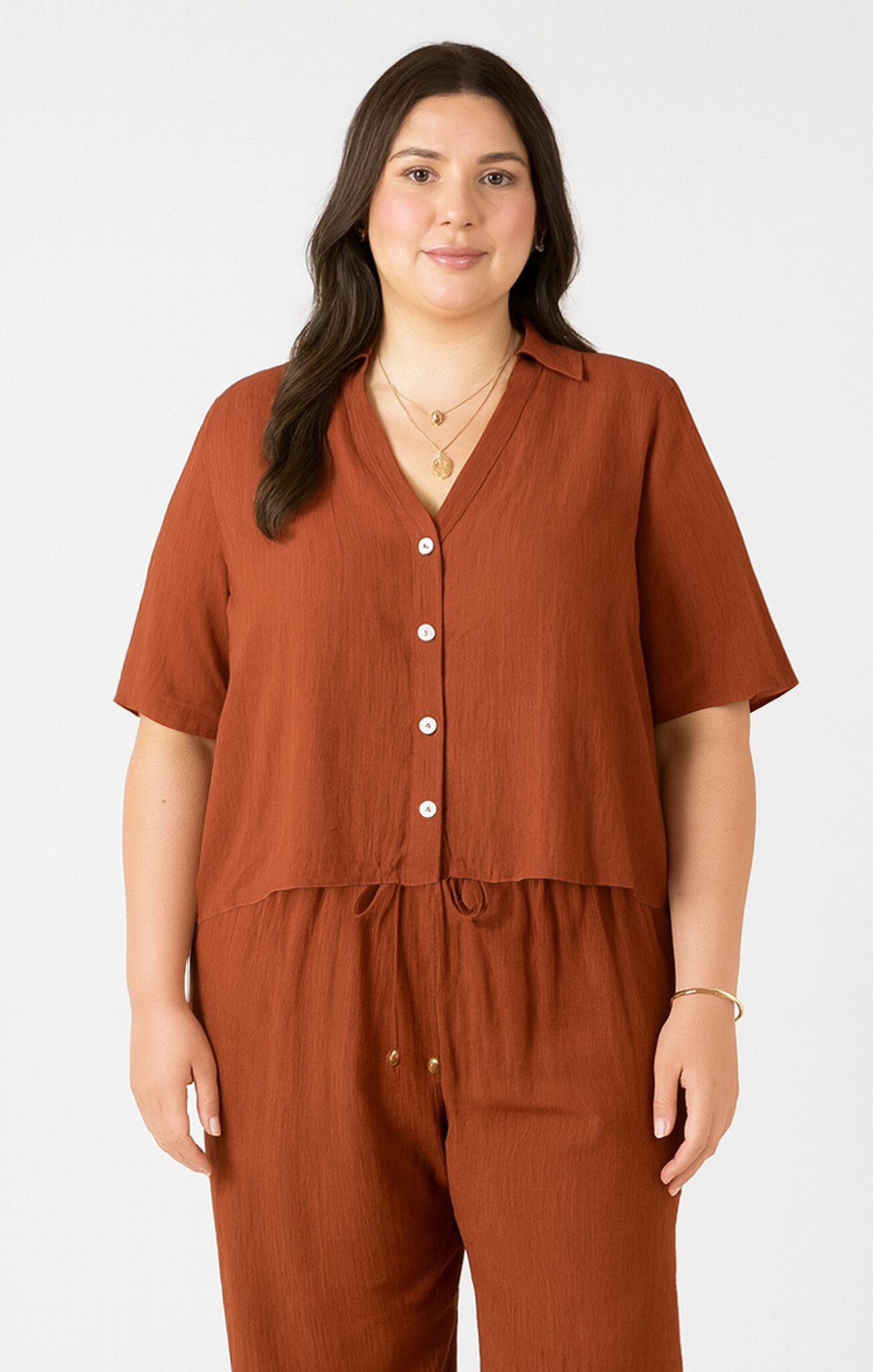 Dex Short Sleeve Button Blouse