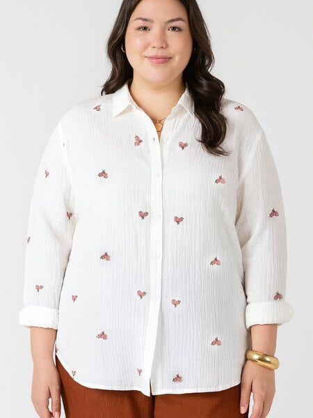 Dex Textured Button Blouse