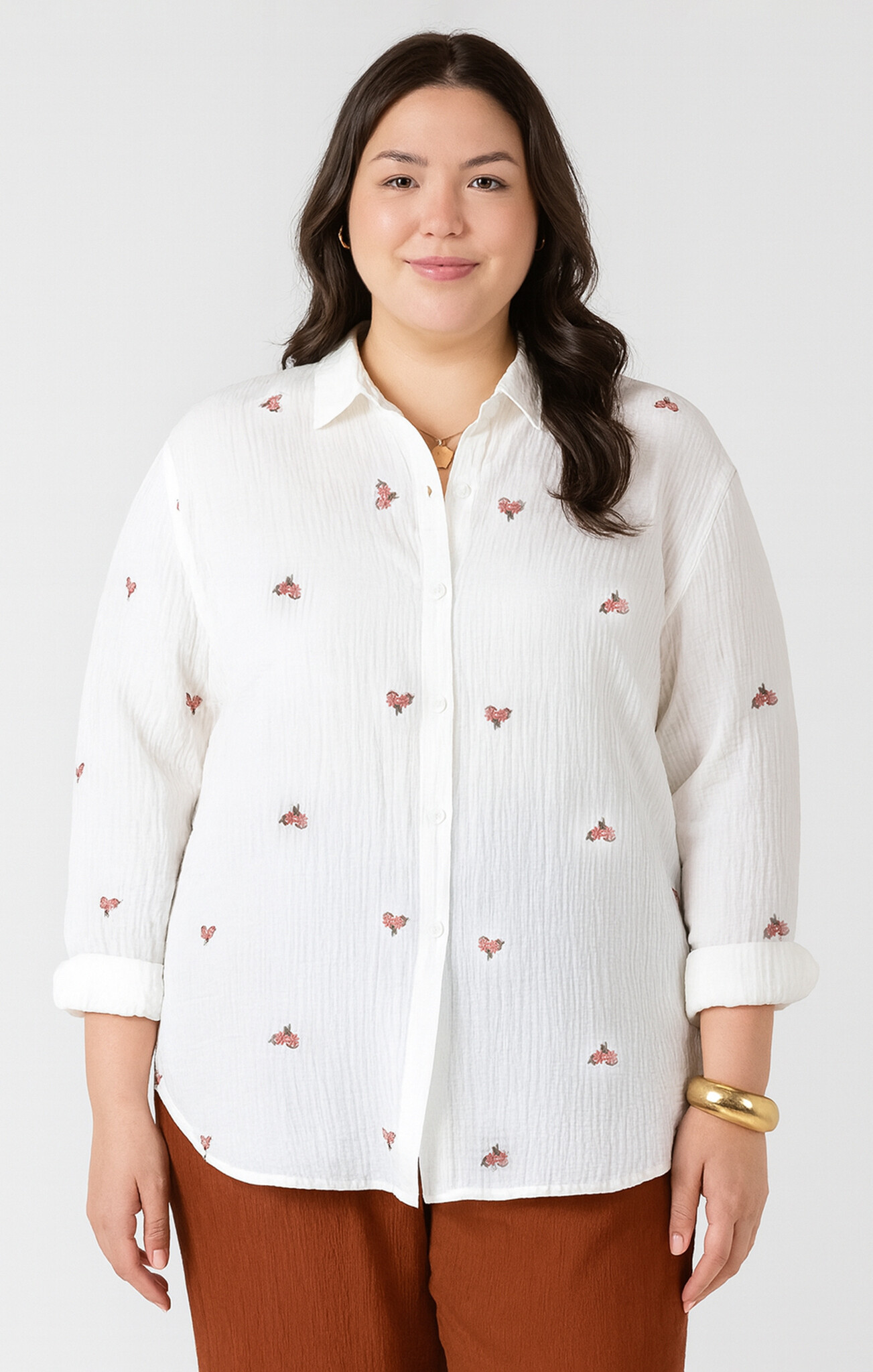 Dex Textured Button Blouse