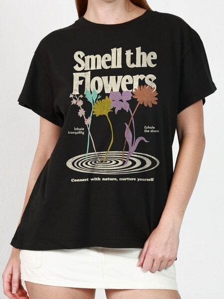Girl Dangerous Smell The Flowers Vintage Tee