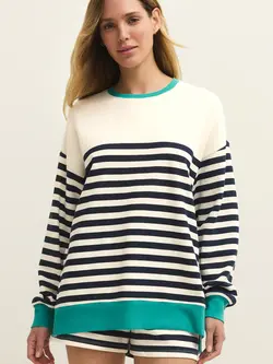 Z Supply Lounge Layer Up Stripe Sweatshirt