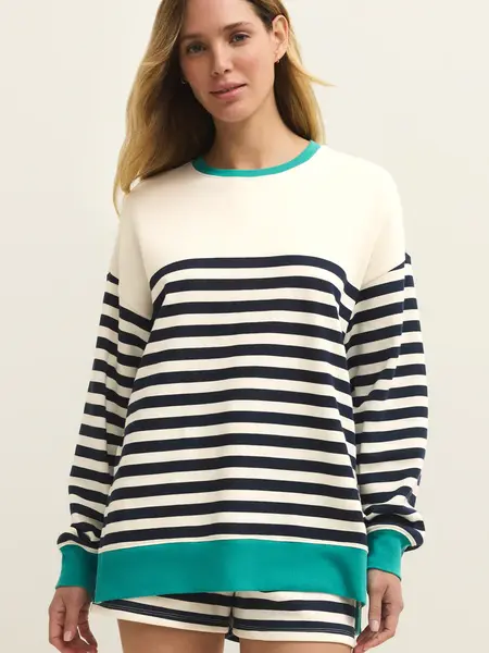 Z Supply Lounge Layer Up Stripe Sweatshirt