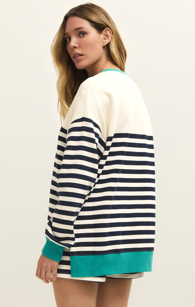 Z Supply Lounge Layer Up Stripe Sweatshirt
