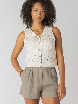 Dex Crochet Buttoned Vest