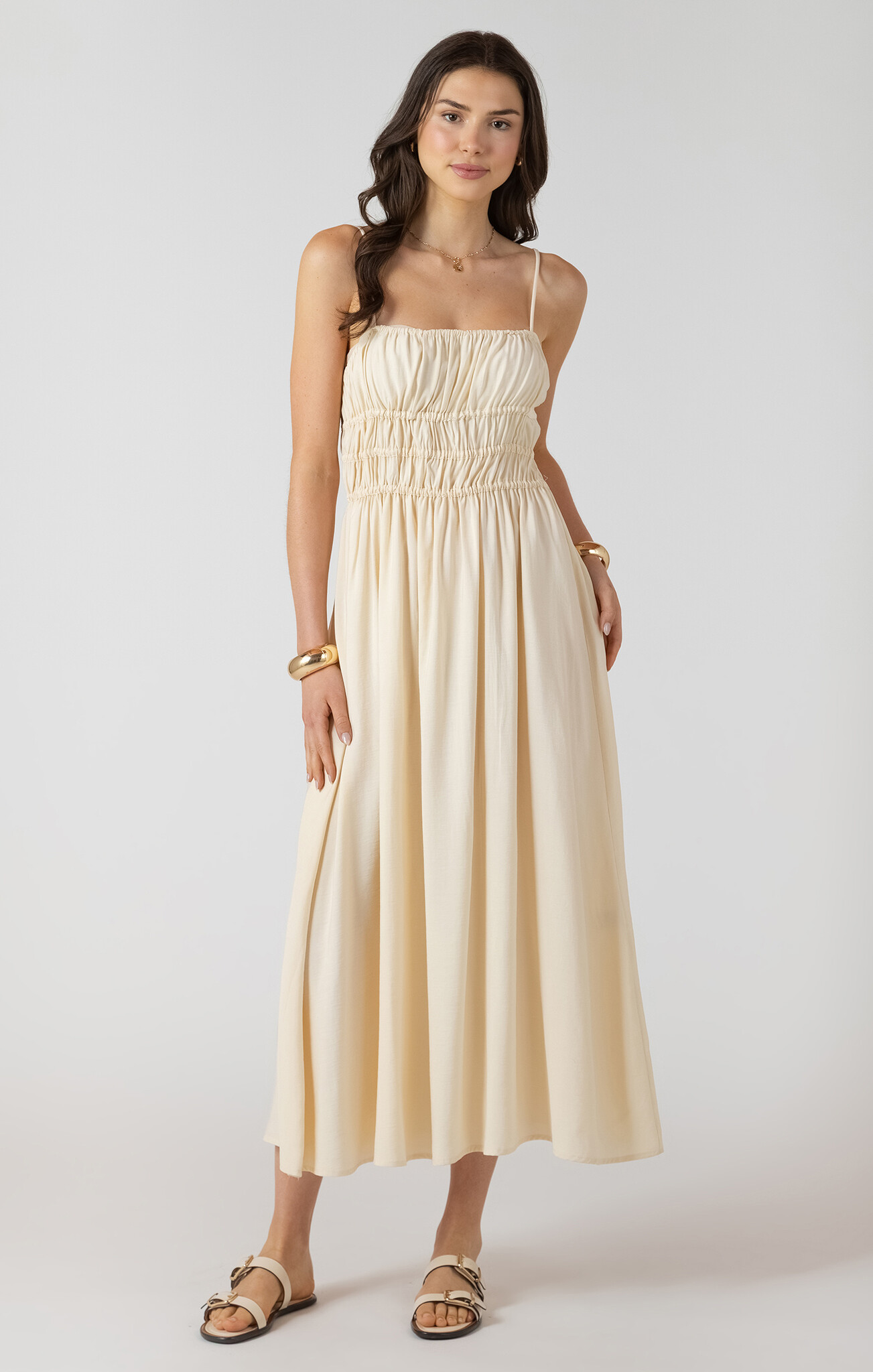 Dex Elastic Waist Midi Dress