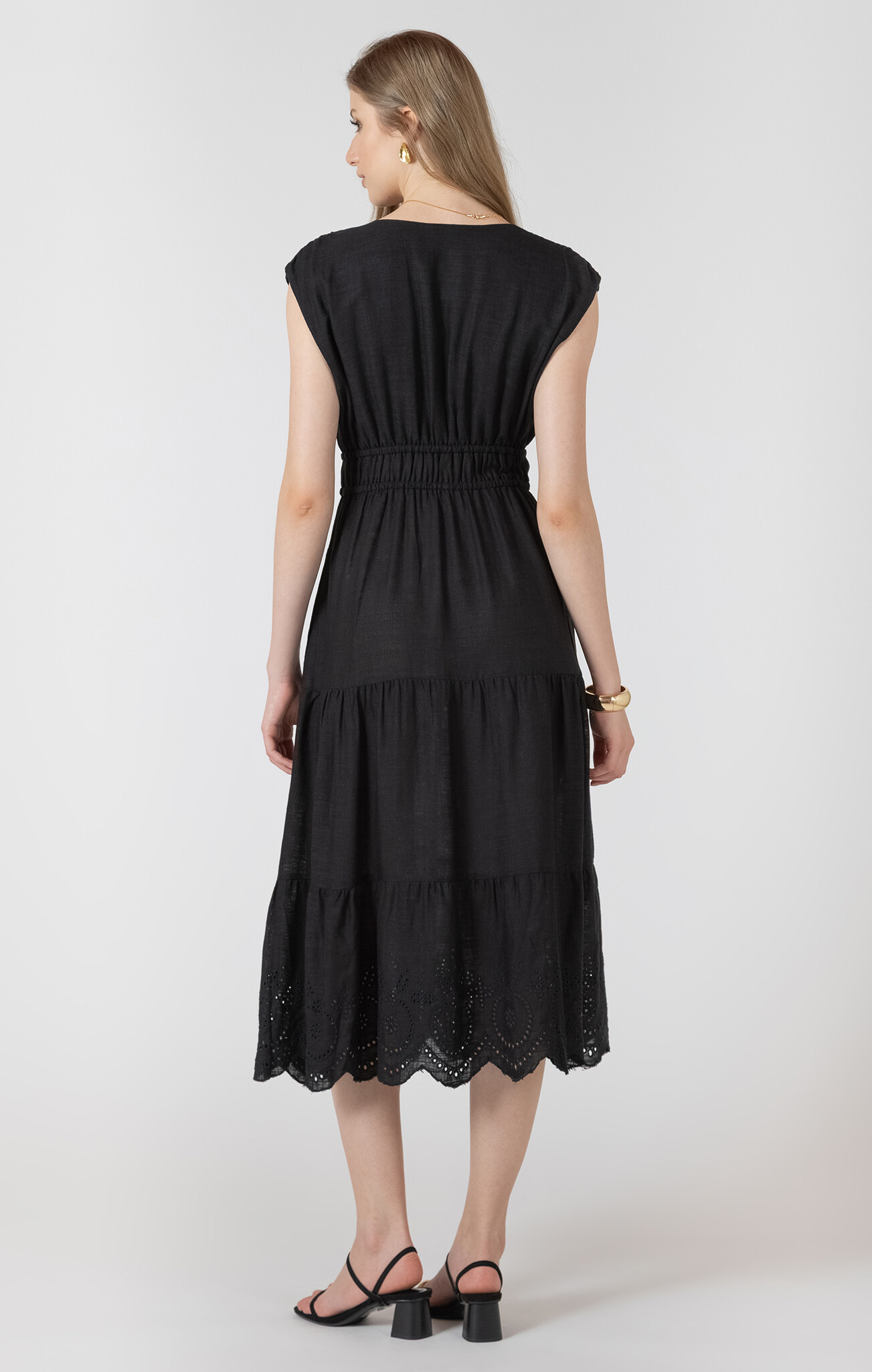 Black Tape Eyelet Dress