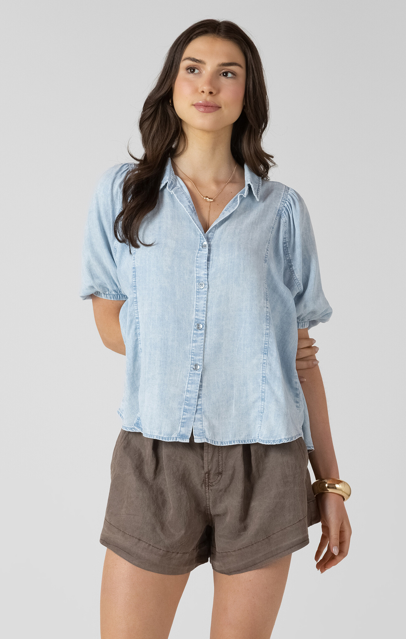 Dex Panelled Button Front Blouse