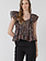 Black Tape Printed Ruffle Tencel Blouse