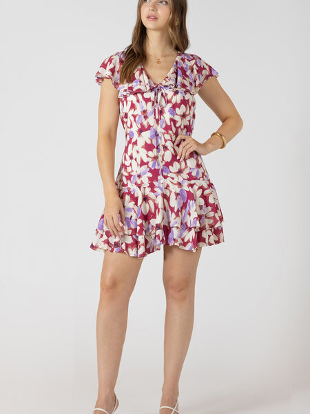Dex Ruffled Flounce Hem Mini Dress