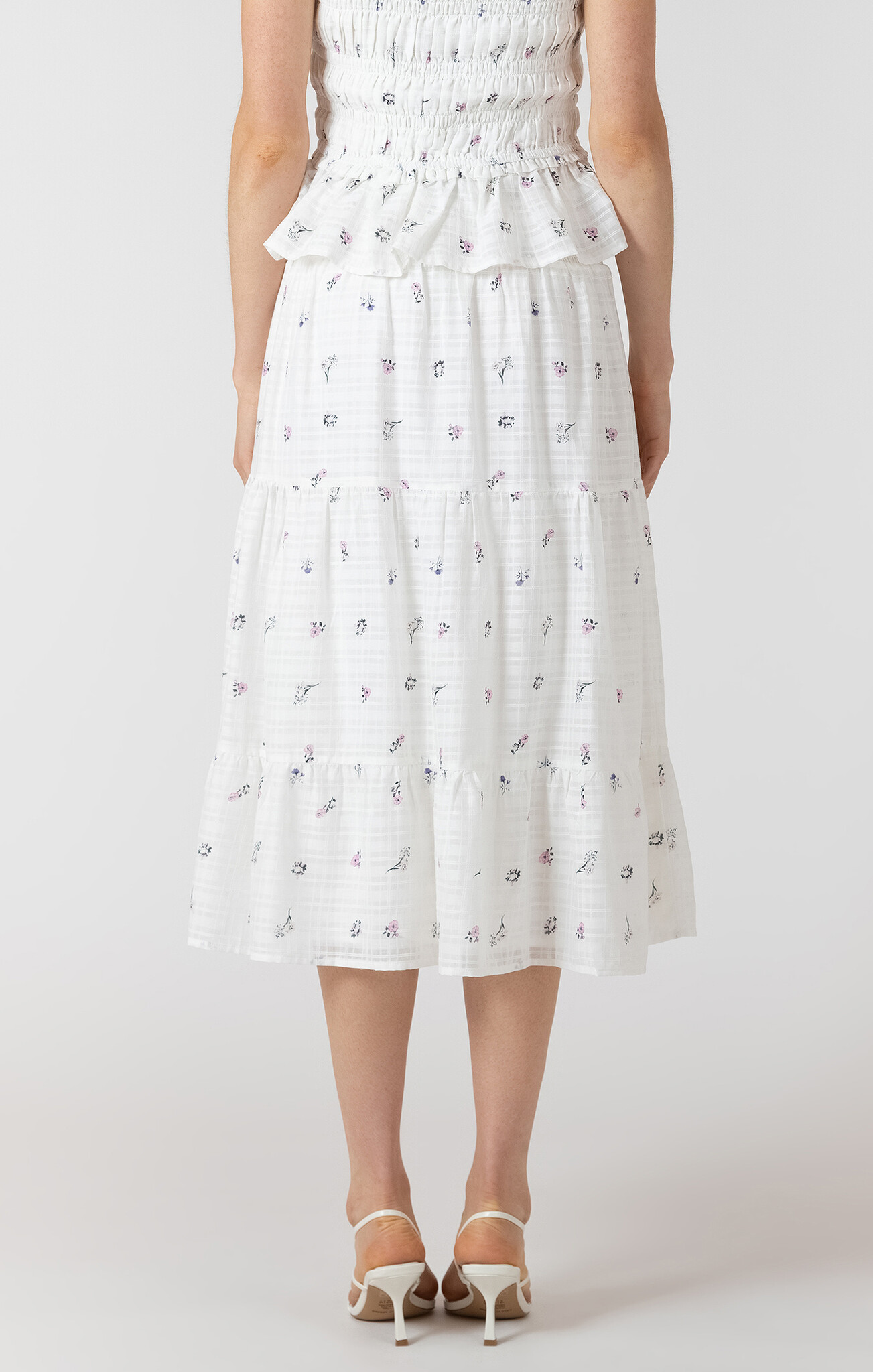 Dex Smocked Waist Midi Skirt