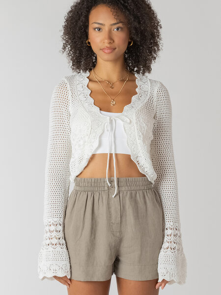 Dex Tie Front Crochet Cardigan