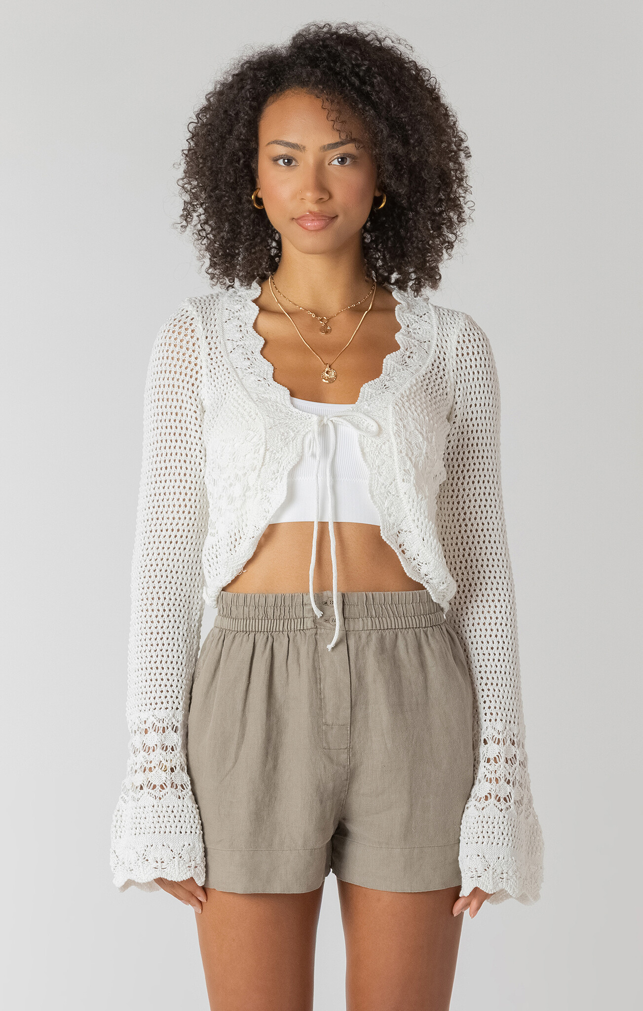 Dex Tie Front Crochet Cardigan