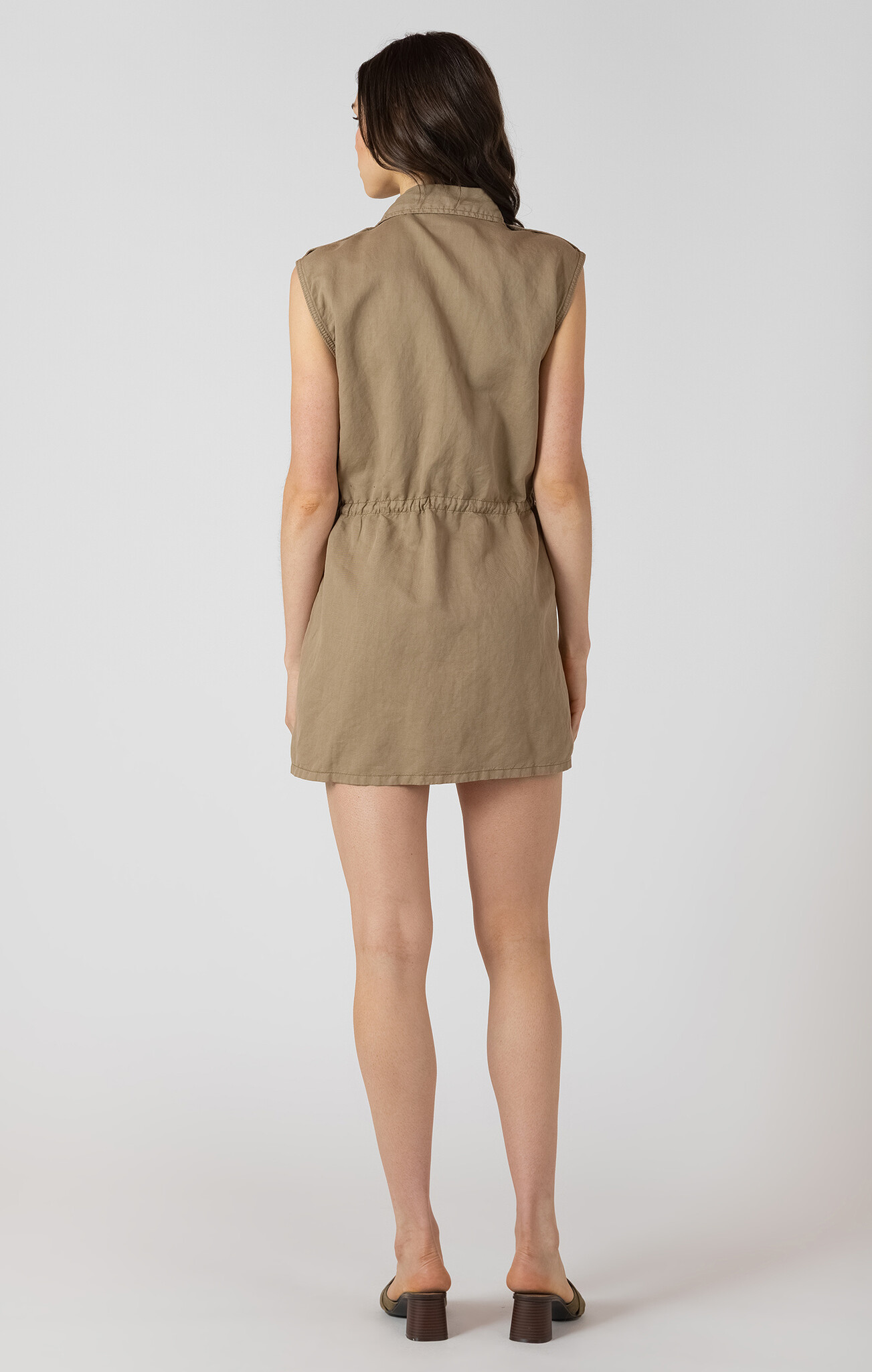Dex Utility Drawstring Waist Mini Dress