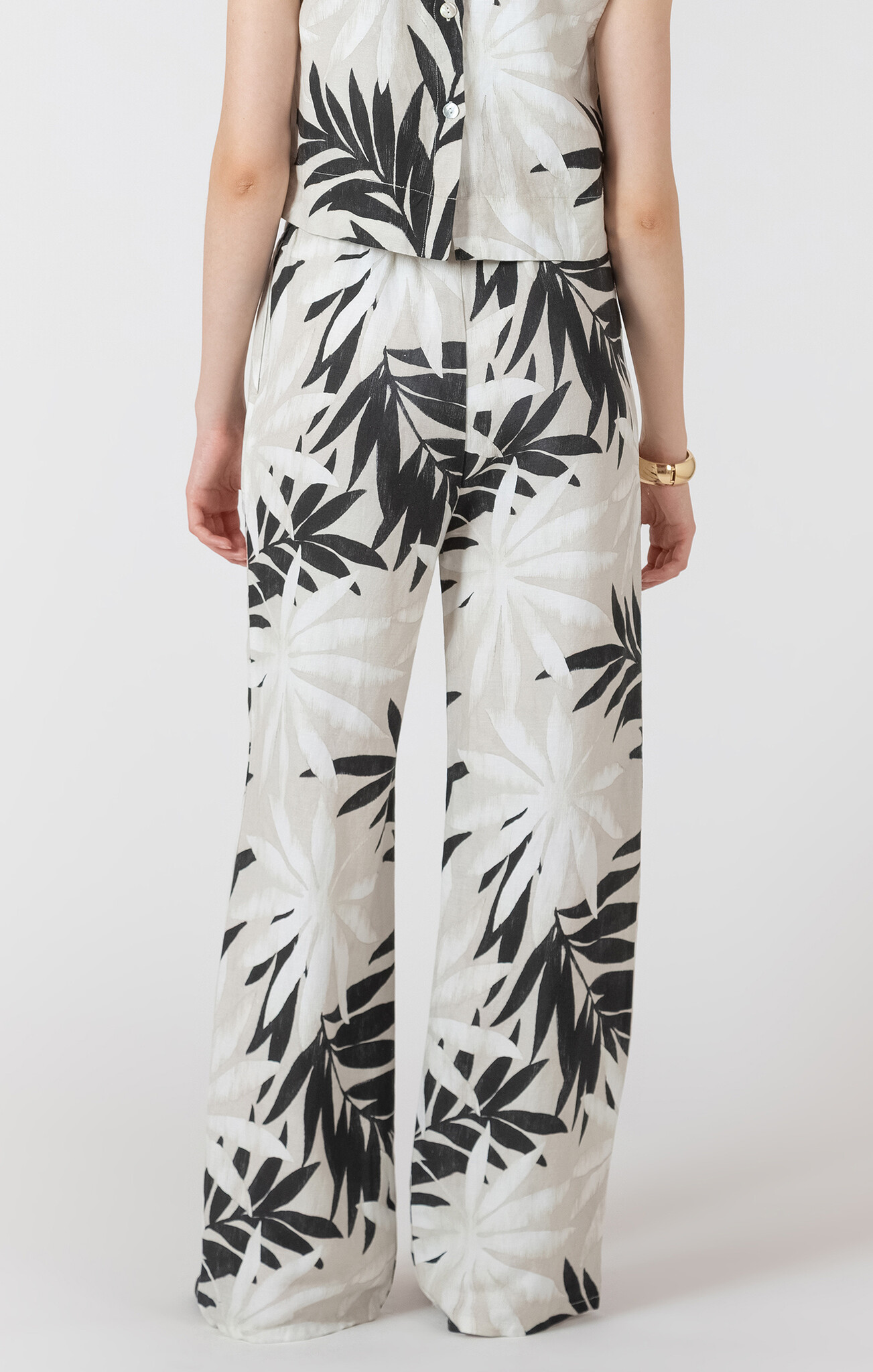 Black Tape Wide Leg Drawstring Trousers
