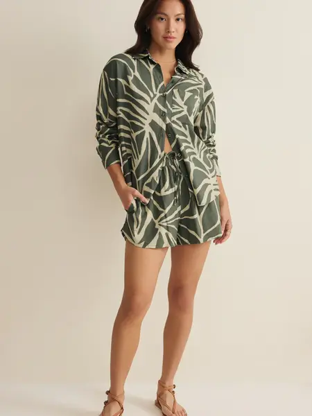 Z Supply Alfie Tova Palm Button Up