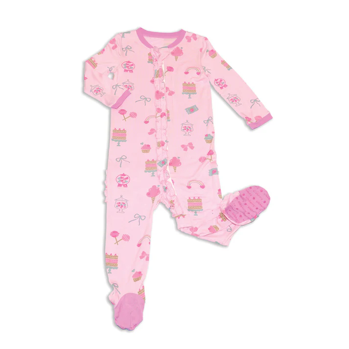 Silkberry Baby Bamboo Ruffle Footed Sleeper w/ Zipper
