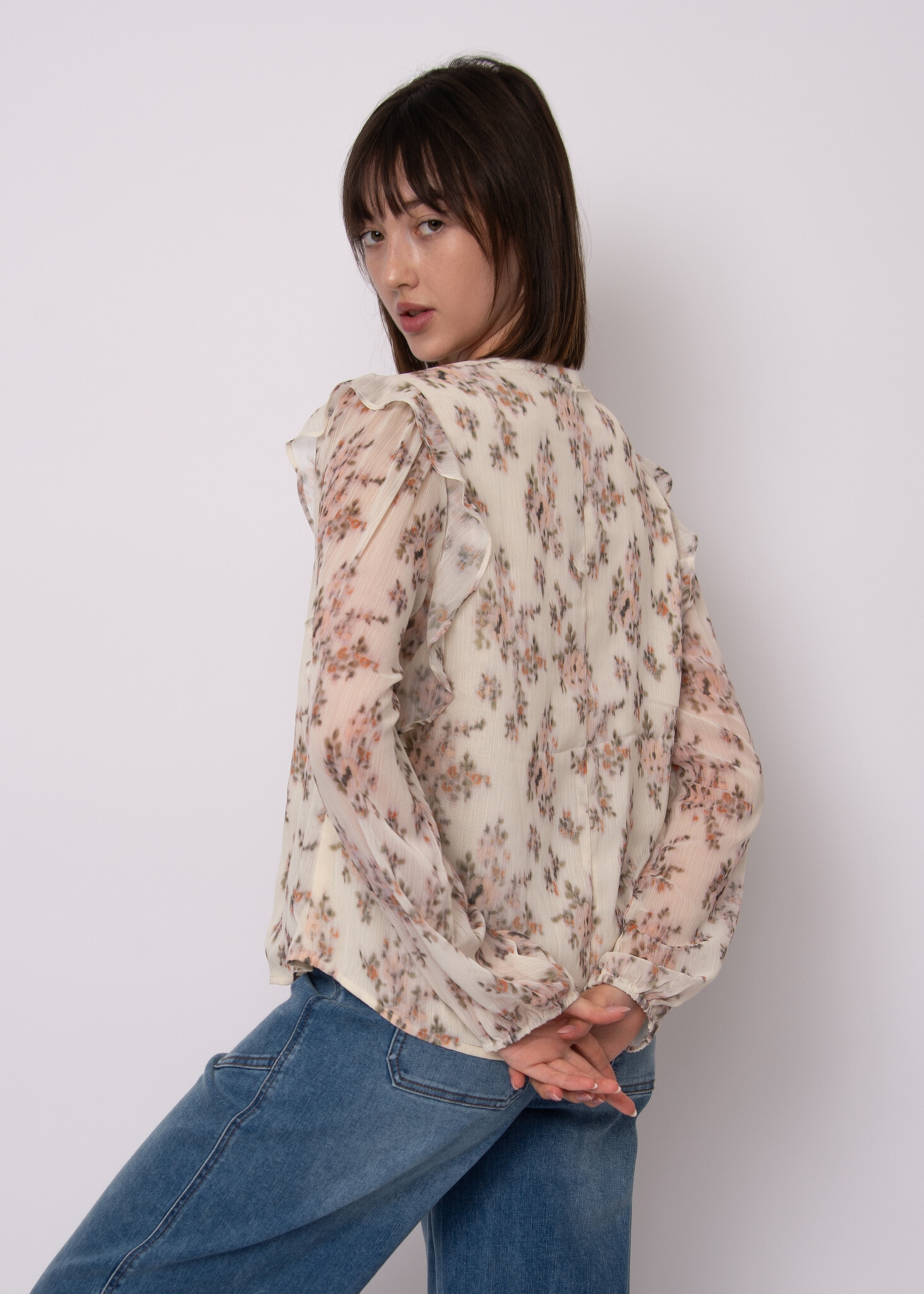 RD Style Elfi Crinkle Chiffon LS