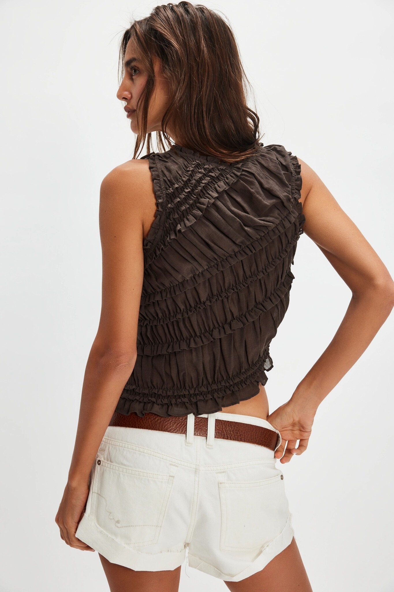 Free People Pink Sands Smocked Top