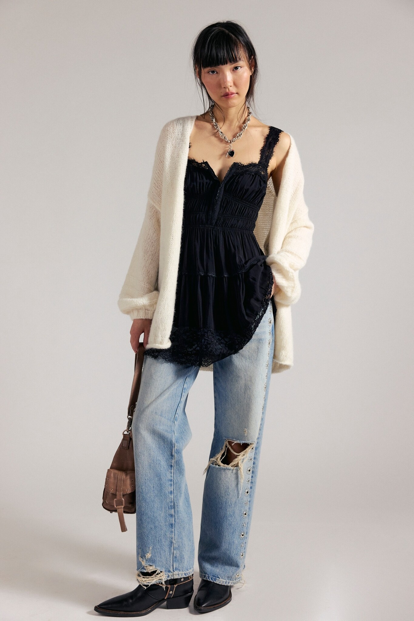 Free People So In Love Mini Slip Dress