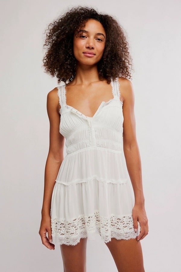 Free People So In Love Mini Slip Dress