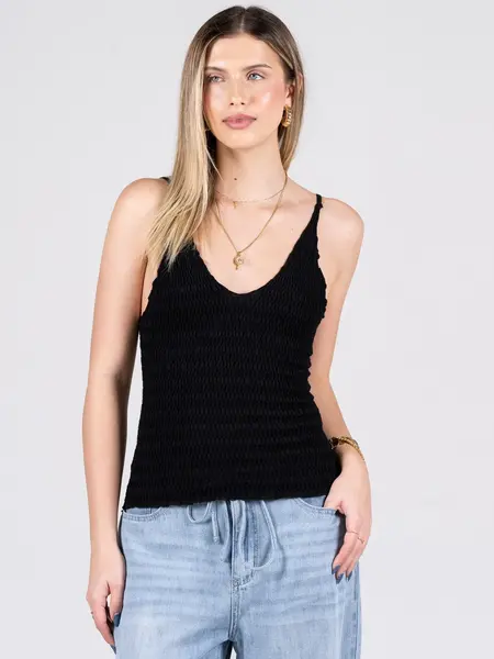 Cest Moi Seamless Smocked Cami