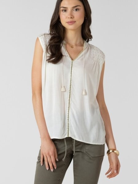 Dex Beaded Contrast Trim Blouse
