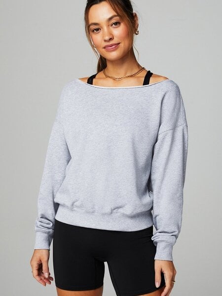 Fabletics Year Round Terry Off Shoulder Sweatshirt