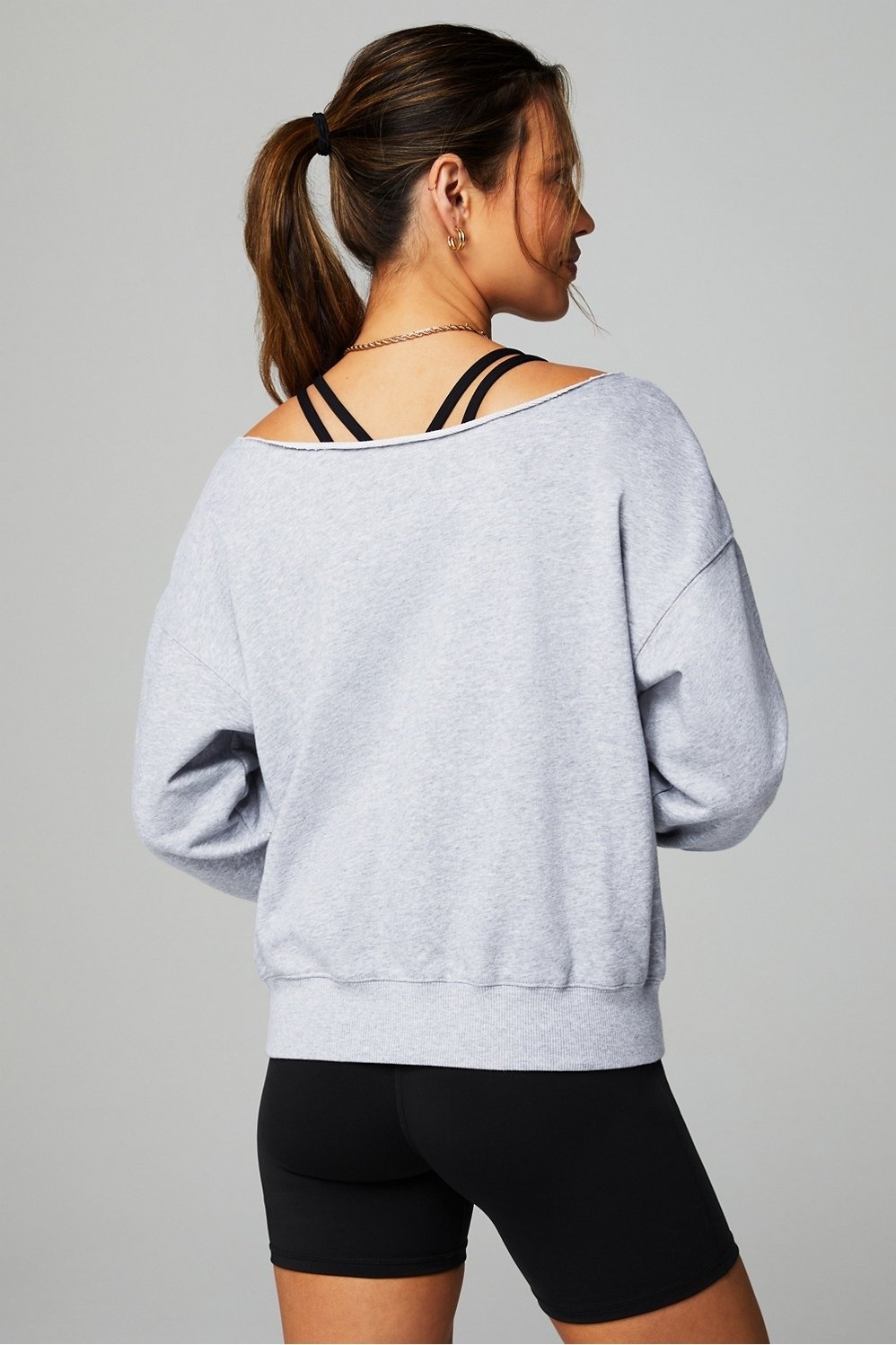 Fabletics Year Round Terry Off Shoulder Sweatshirt