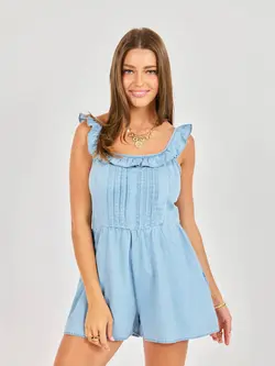 Sadie and Sage Soft Breeze Chambray Romper