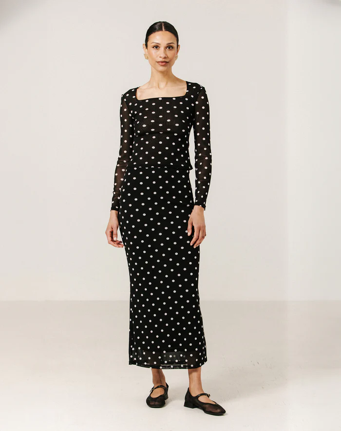 Brunette The Label Mesh Tube Maxi Skirt