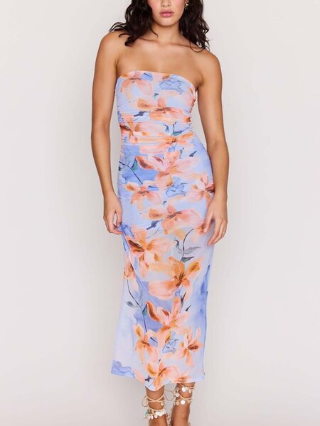 MinkPink Sunspell Mesh Midi Dress