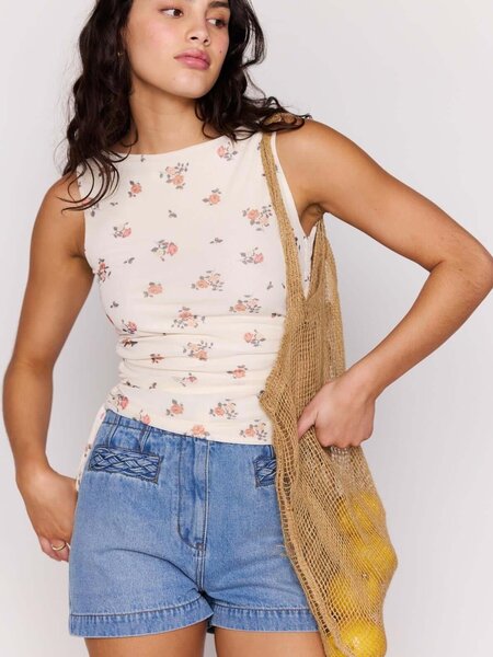 MinkPink Sabine Drawstring Mesh Top