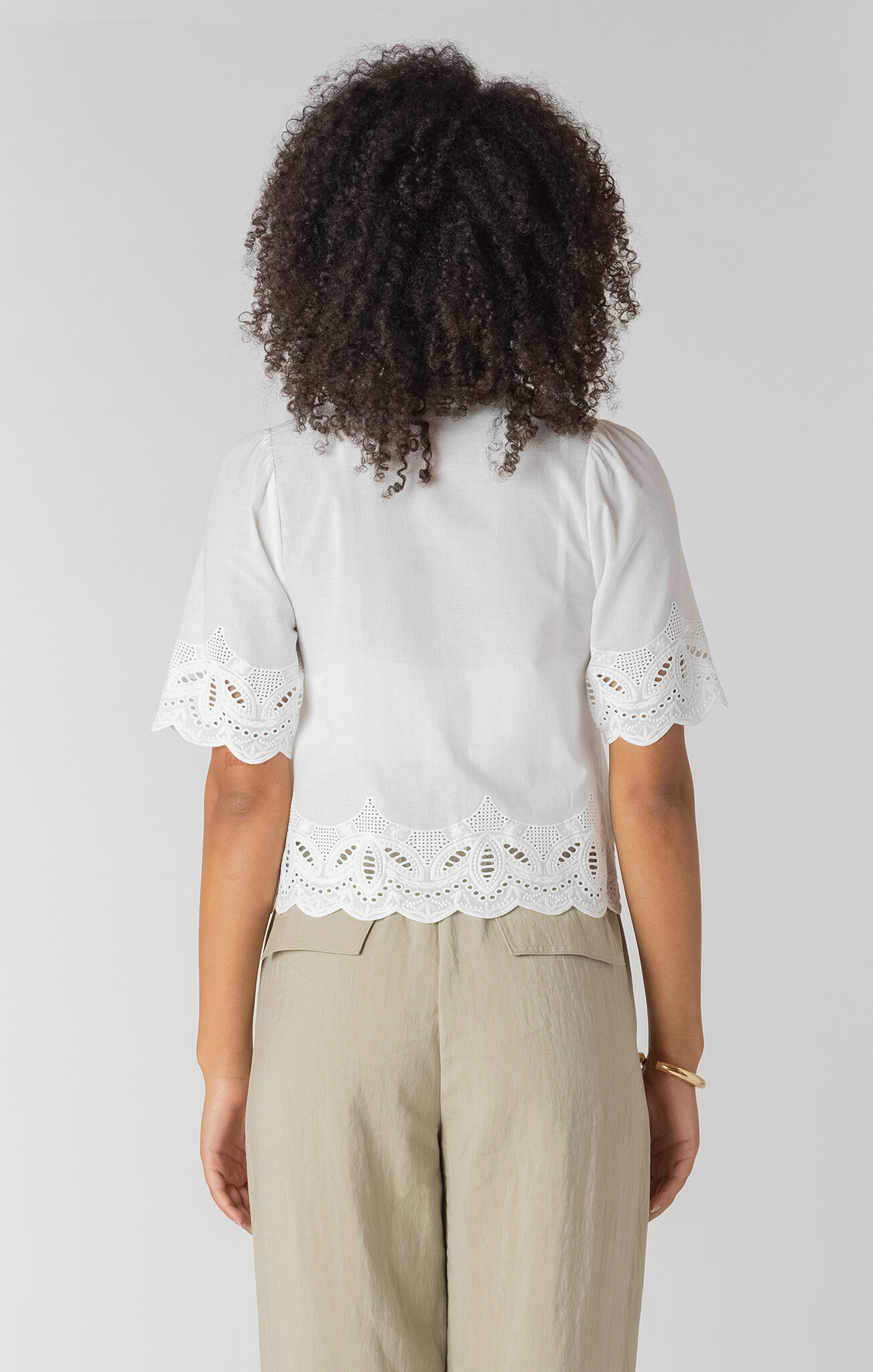 Dex Eyelet Trim Blouse
