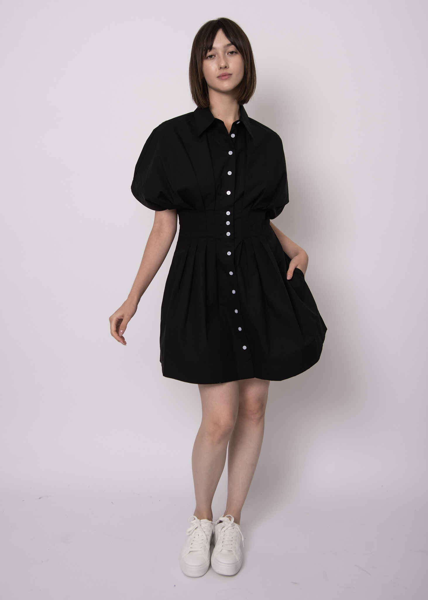 RD Style Lorine Poplin Mini Shirt Dress