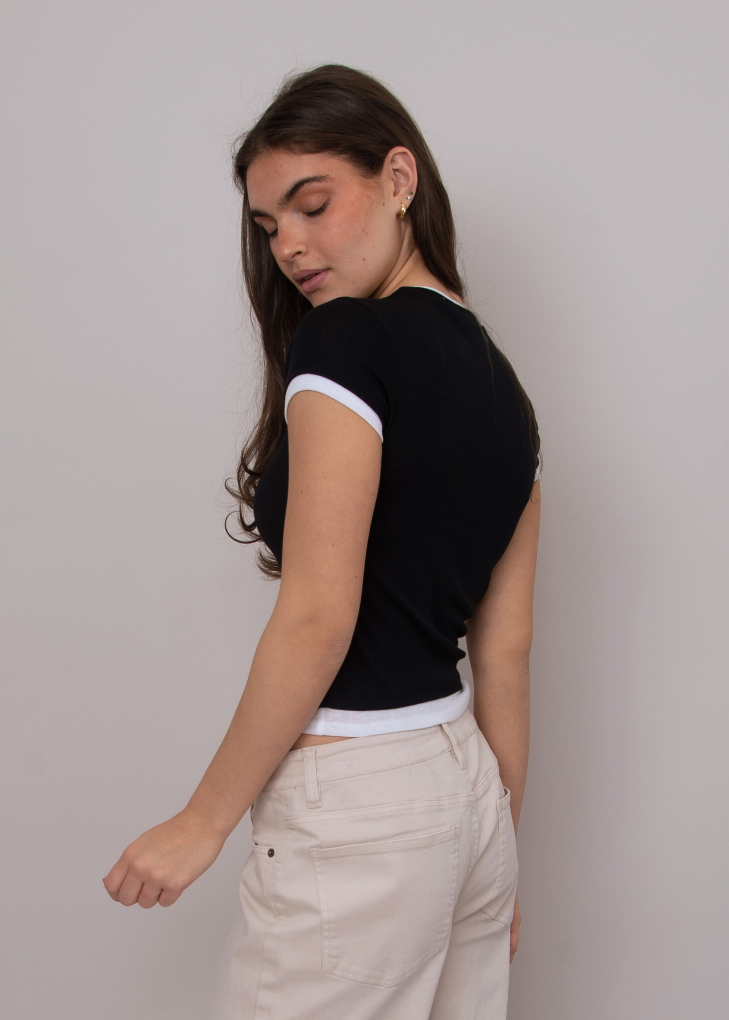 RD Style Larisa Faux Double Layer Crewneck