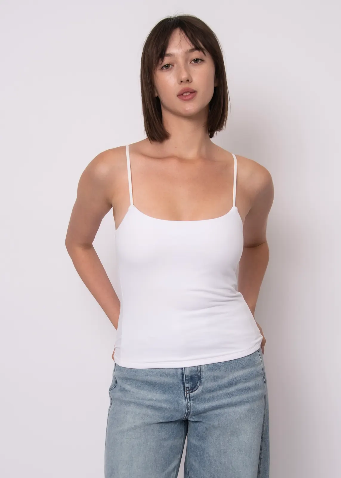 RD Style Rila Cotton Strap Tank with Removable Cups