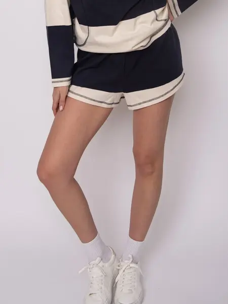 RD Style Cheryl Stripe Jersey Pull-on Shorts