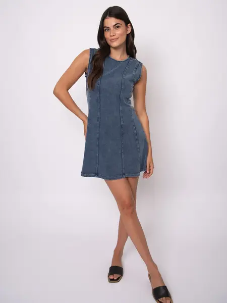 RD Style Radia French Terry Denim Dress