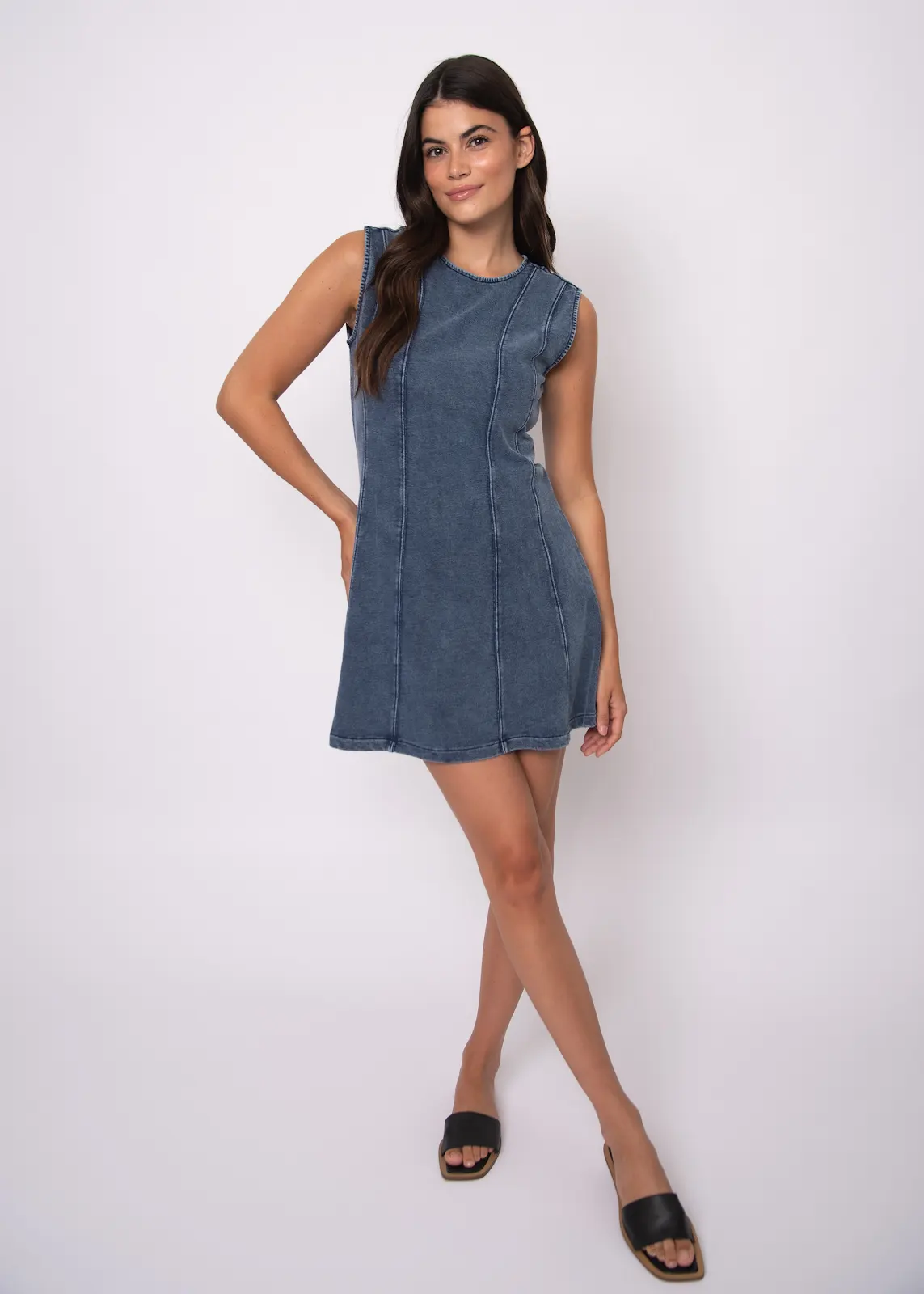 RD Style Radia French Terry Denim Dress