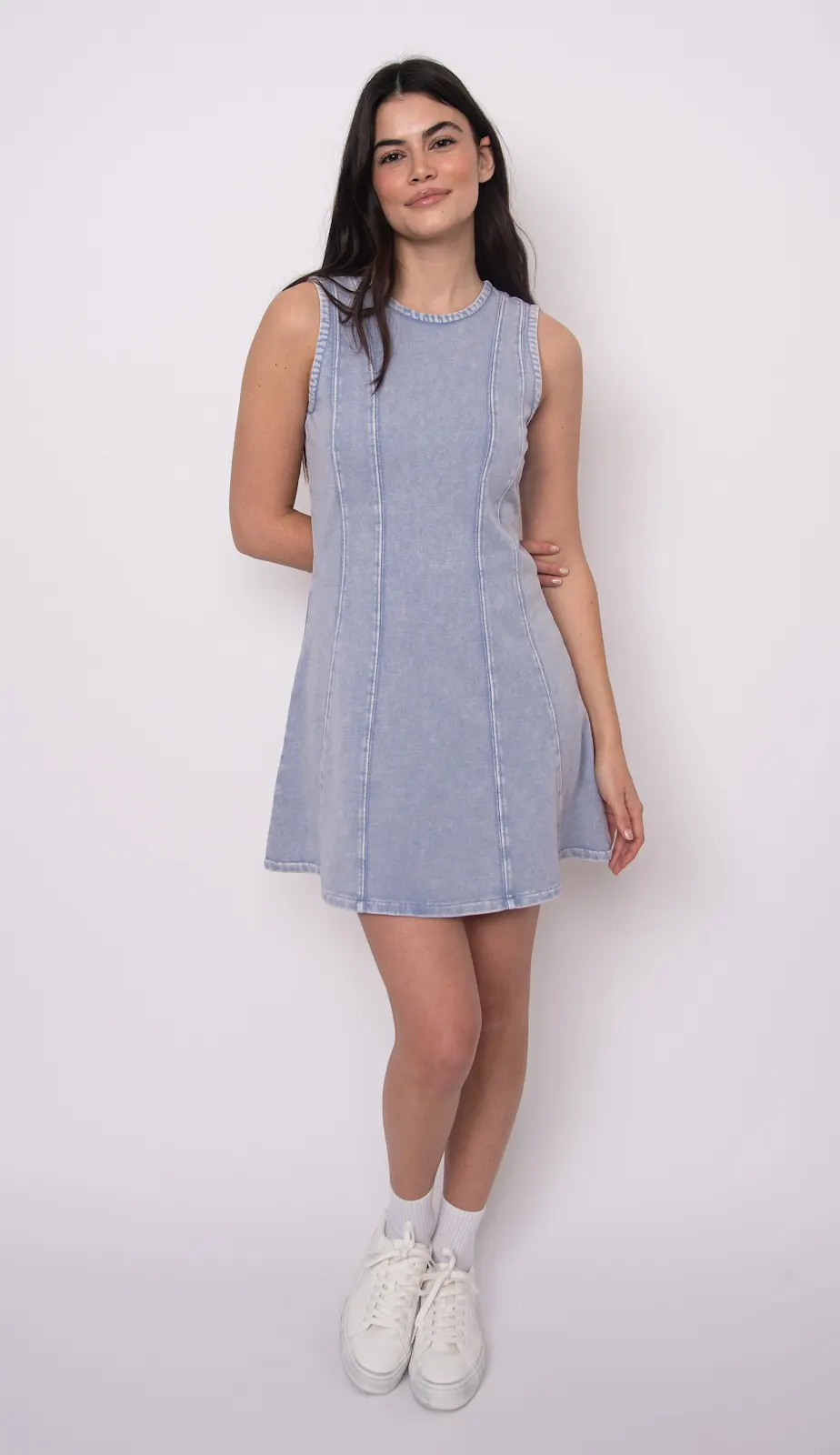 RD Style Radia French Terry Denim Dress