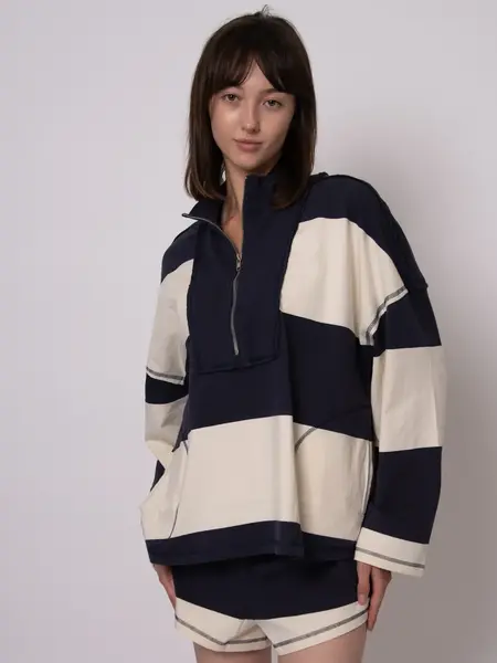 RD Style Camille Stripe Half Zip