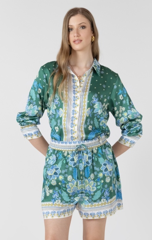 Dex Silky Button Front Blouse