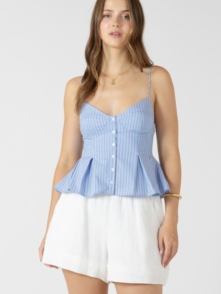 Dex Pleated Button Front Cami