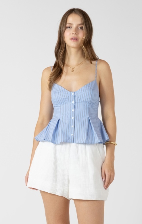 Dex Pleated Button Front Cami